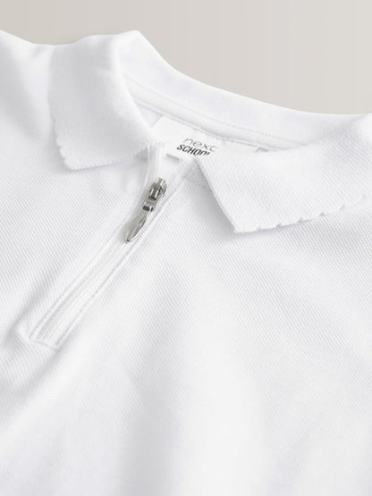 Dsiney Kidz - White Girls 2 Pack 100% Cotton Zip Polo Shirts (3-16yrs) image 3