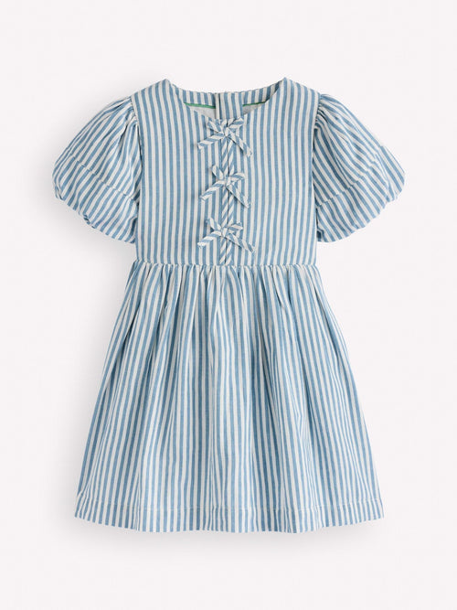 Dsiney Kidz - Boden Blue Bow Front Woven Dress image 1
