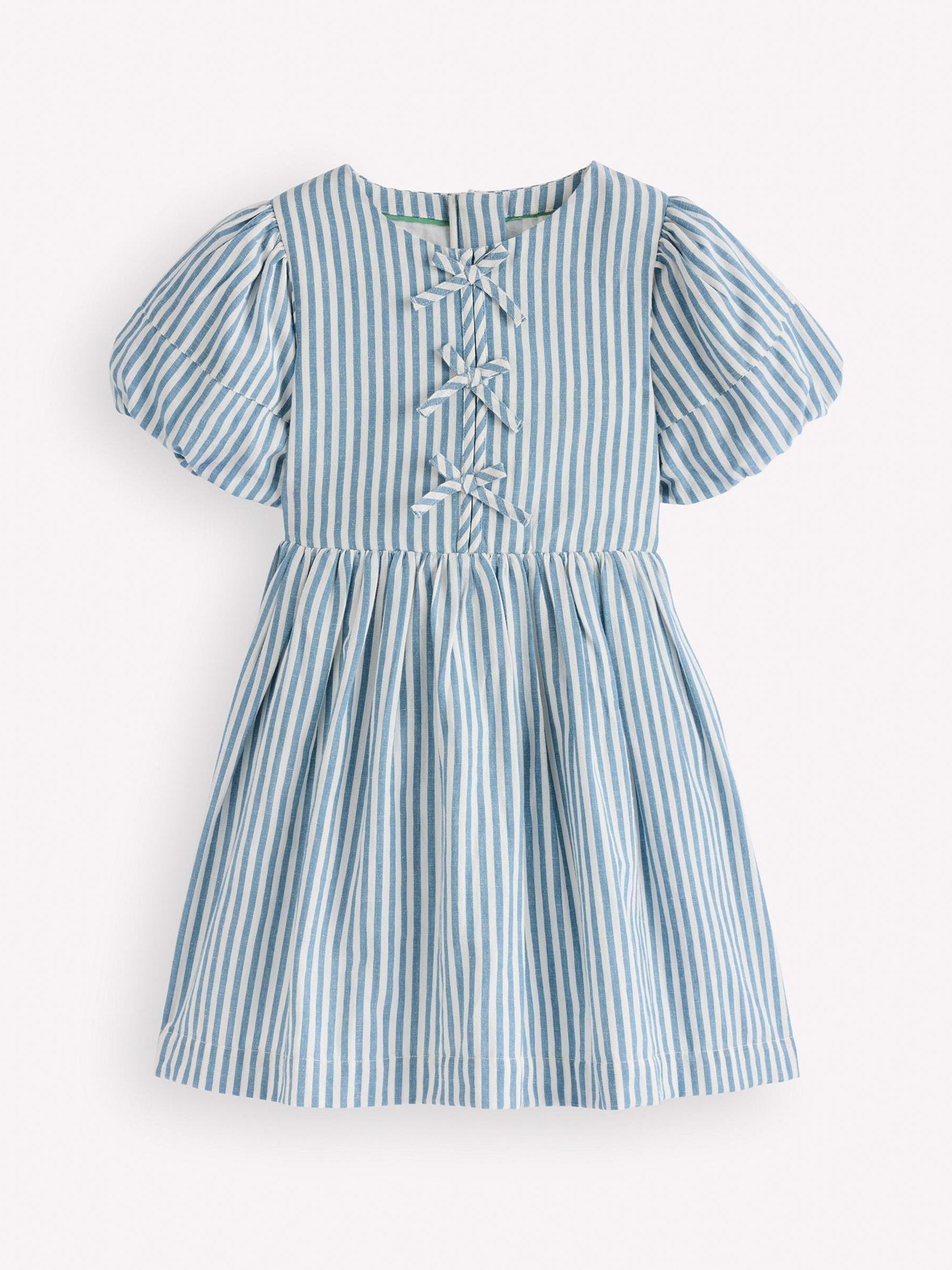 Dsiney Kidz - Boden Blue Bow Front Woven Dress image 1