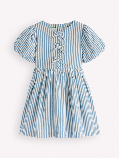 Dsiney Kidz - Boden Blue Bow Front Woven Dress image 1