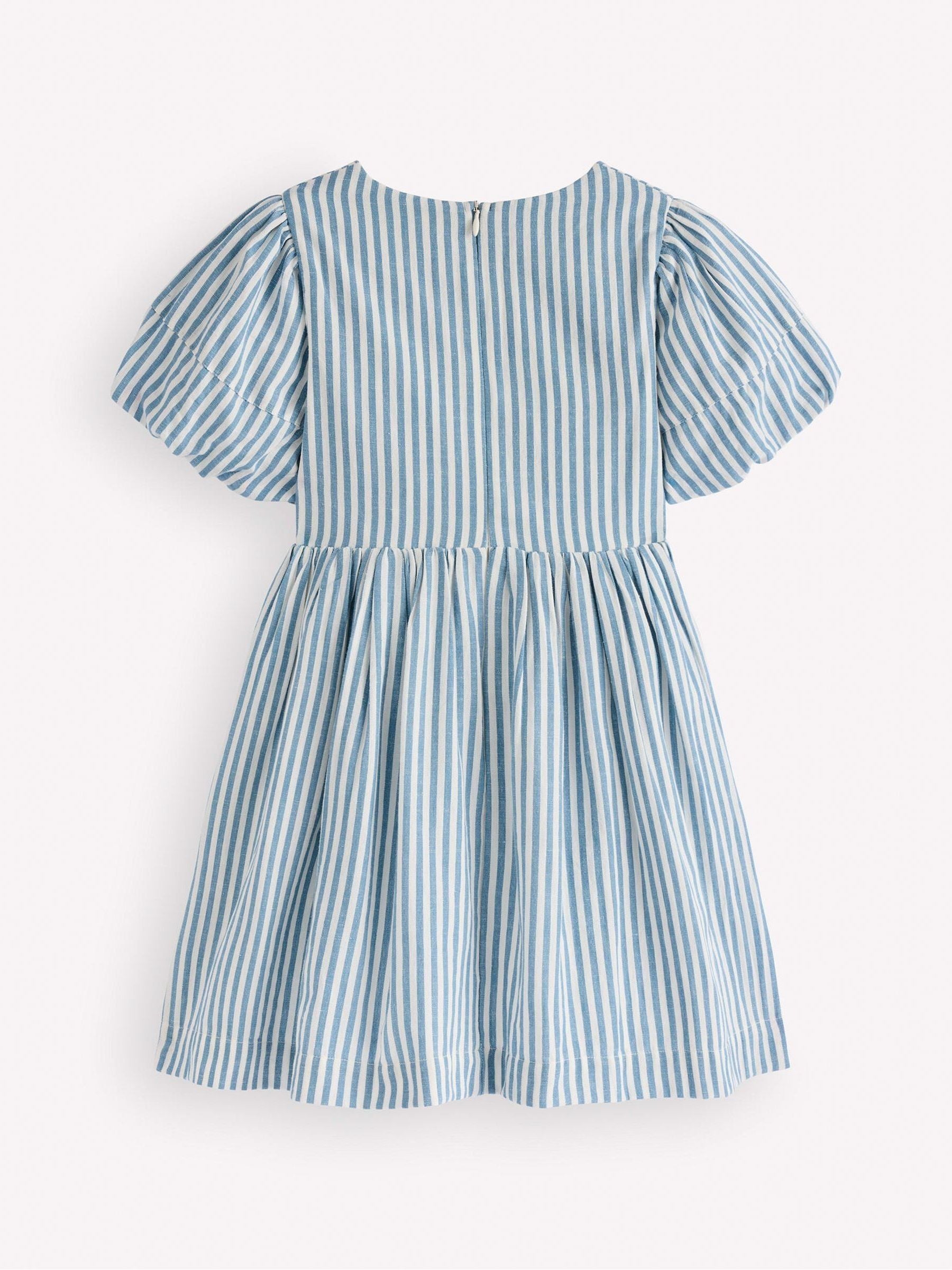 Dsiney Kidz - Boden Blue Bow Front Woven Dress image 2