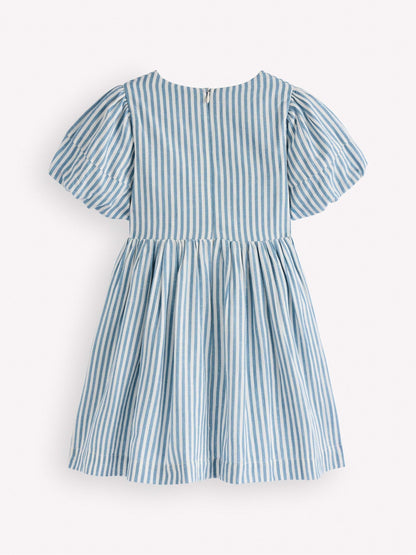 Dsiney Kidz - Boden Blue Bow Front Woven Dress image 2