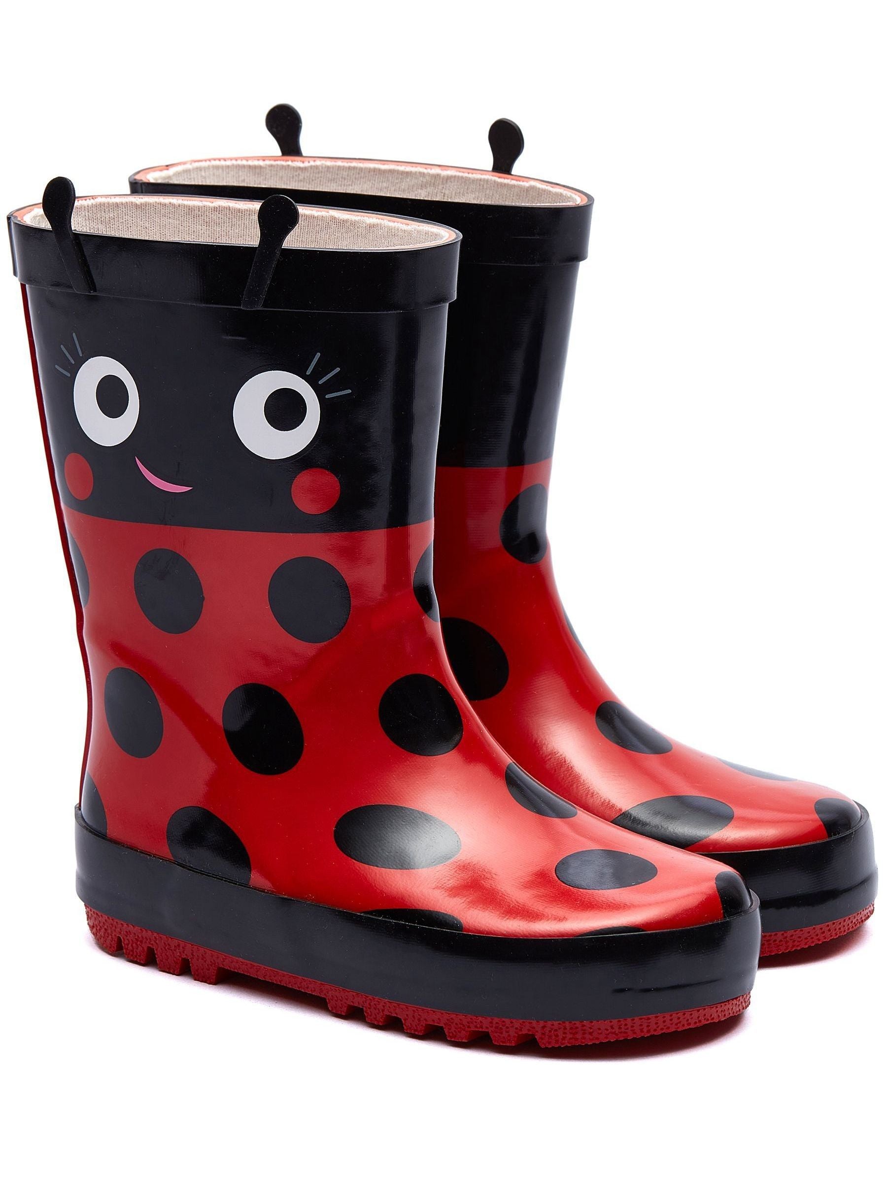 Harry Bear Purple Ladybird Printed Wellies image 1