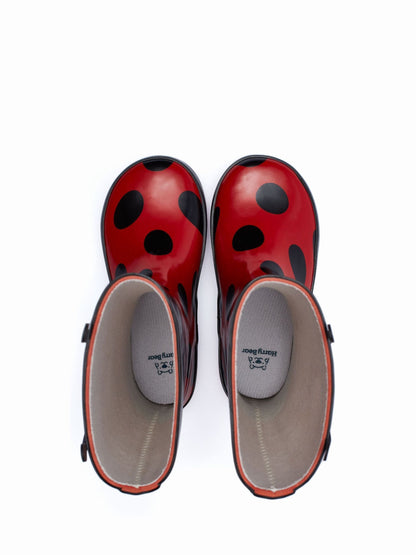 Harry Bear Purple Ladybird Printed Wellies image 4