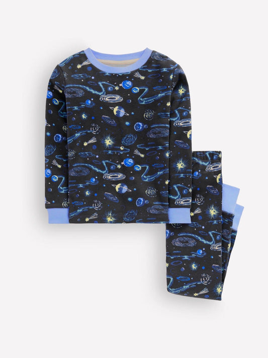 Boden Blue Snug Long John Pyjamas - image 1
