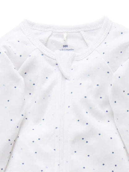 Purebaby Blue Baby 100% Cotton Hat Bib & Sleepsuit Set 3 Piece image 3