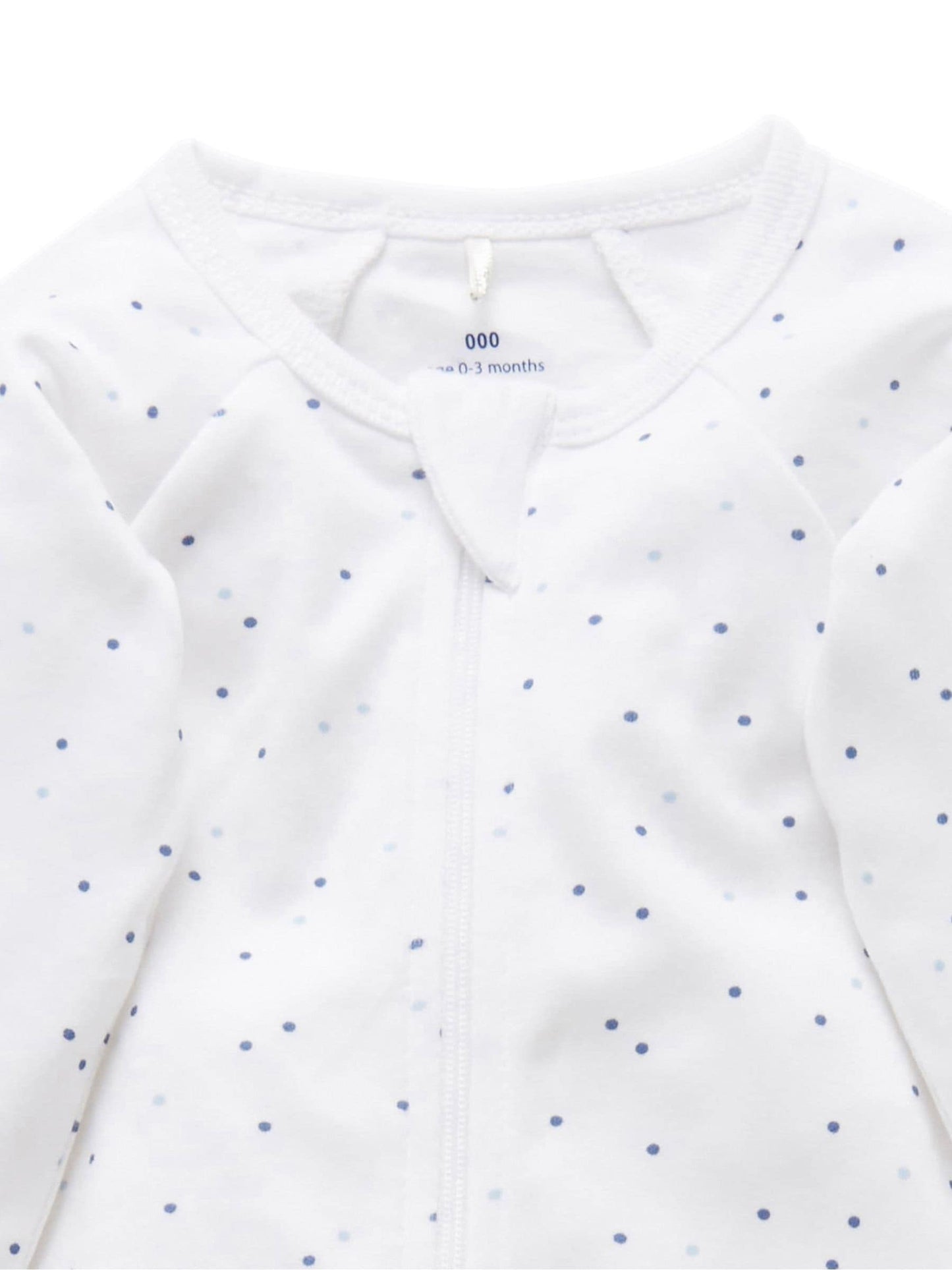Purebaby Blue Baby 100% Cotton Hat Bib & Sleepsuit Set 3 Piece image 3