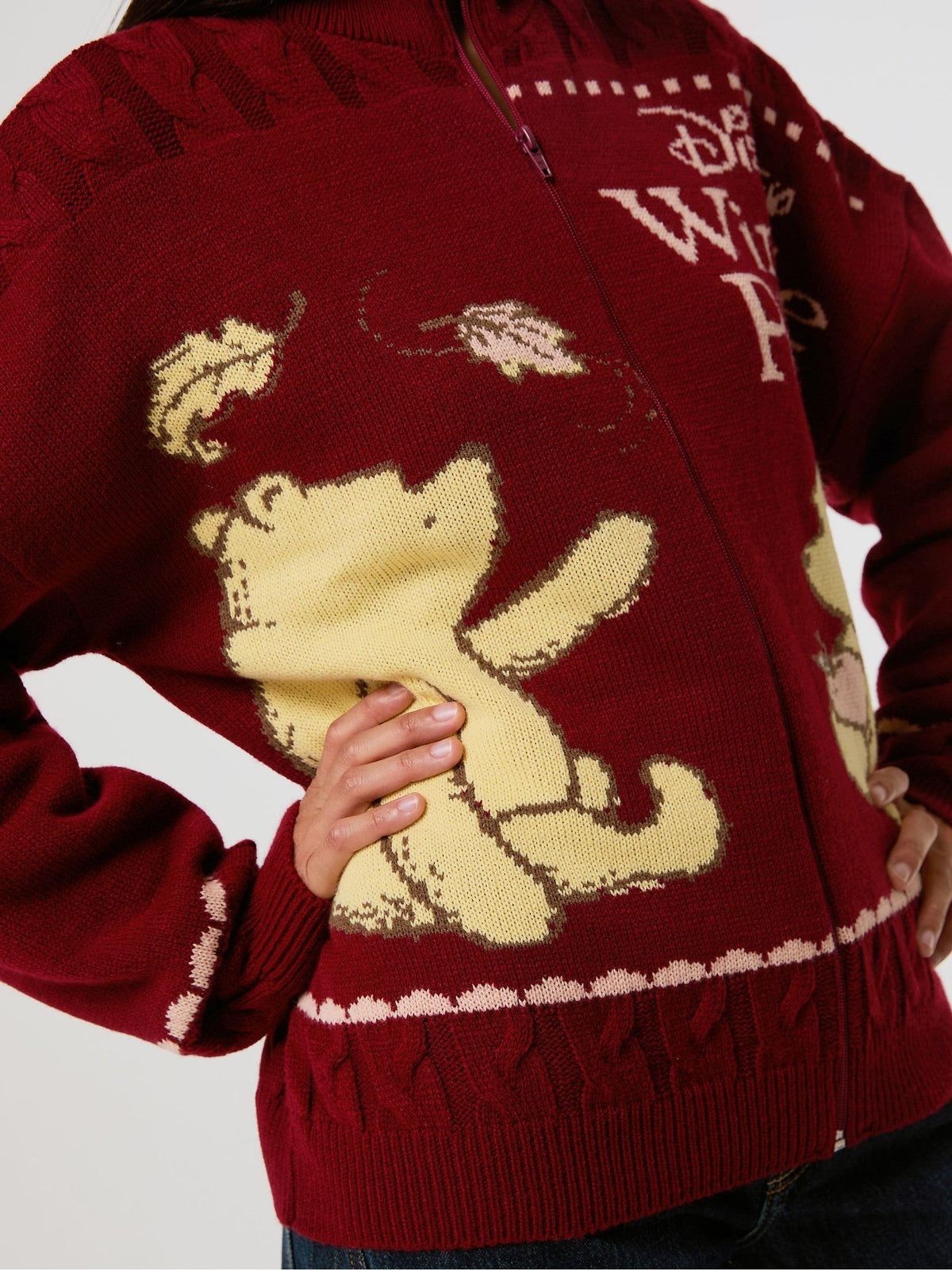 Skinnydip Red Disney Winnie The Pooh Zip Through Knitted Jumper - image 4