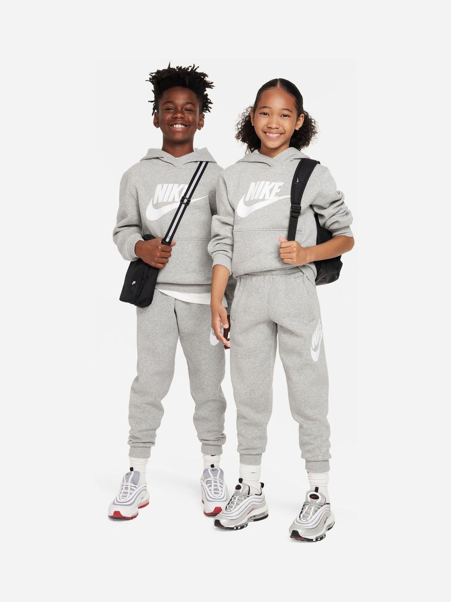 Dsiney Kidz - Nike Dark Grey Heather Club Fleece Logo Hoodie image 2