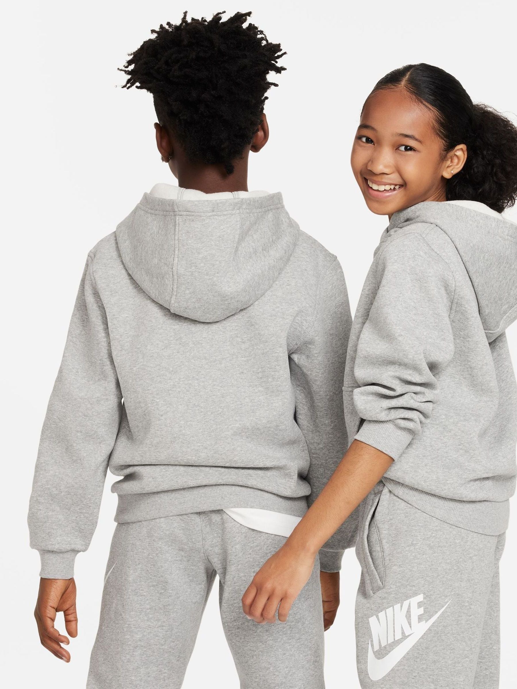 Dsiney Kidz - Nike Dark Grey Heather Club Fleece Logo Hoodie image 3
