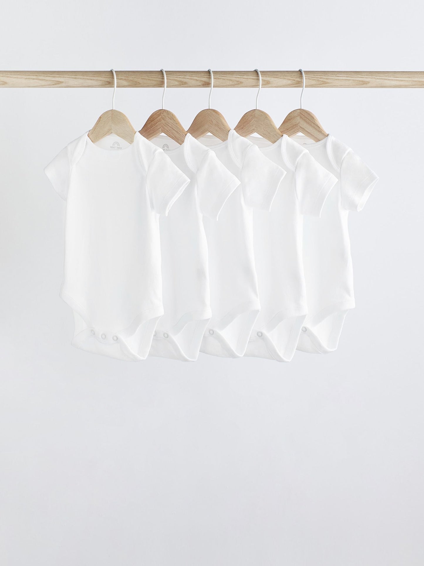 White Essential 5 Pack Short Sleeve Bodysuits image 1