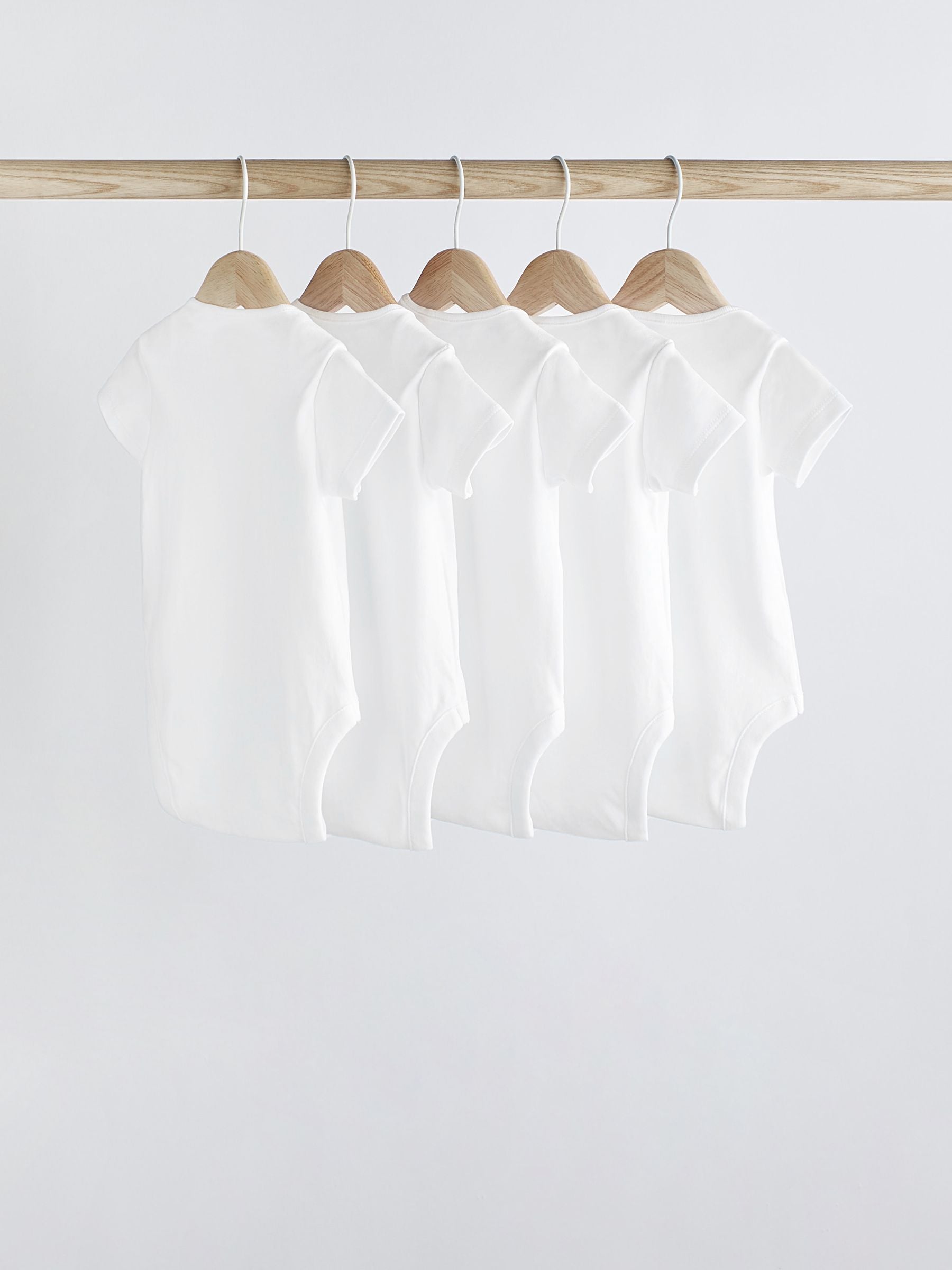White Essential 5 Pack Short Sleeve Bodysuits image 3