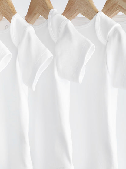 White Essential 5 Pack Short Sleeve Bodysuits image 4