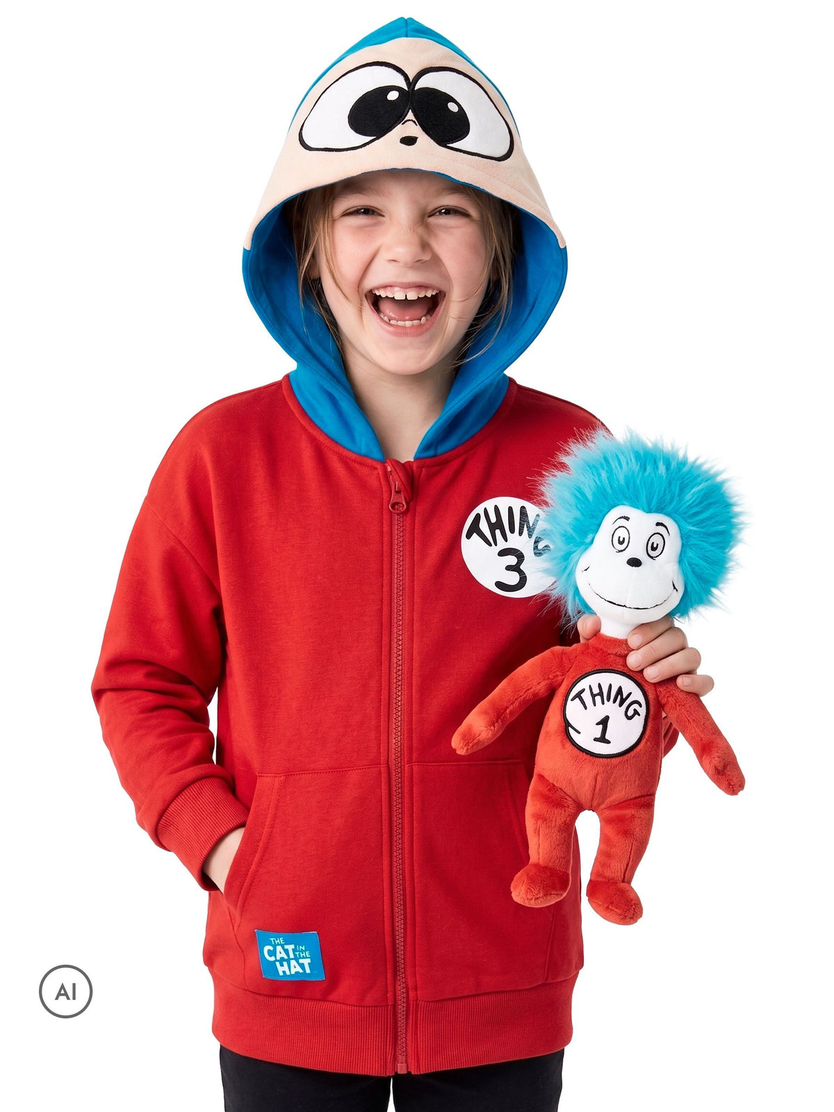 Character Red Cat In The Hat Hoodie Thing 3 - image 2