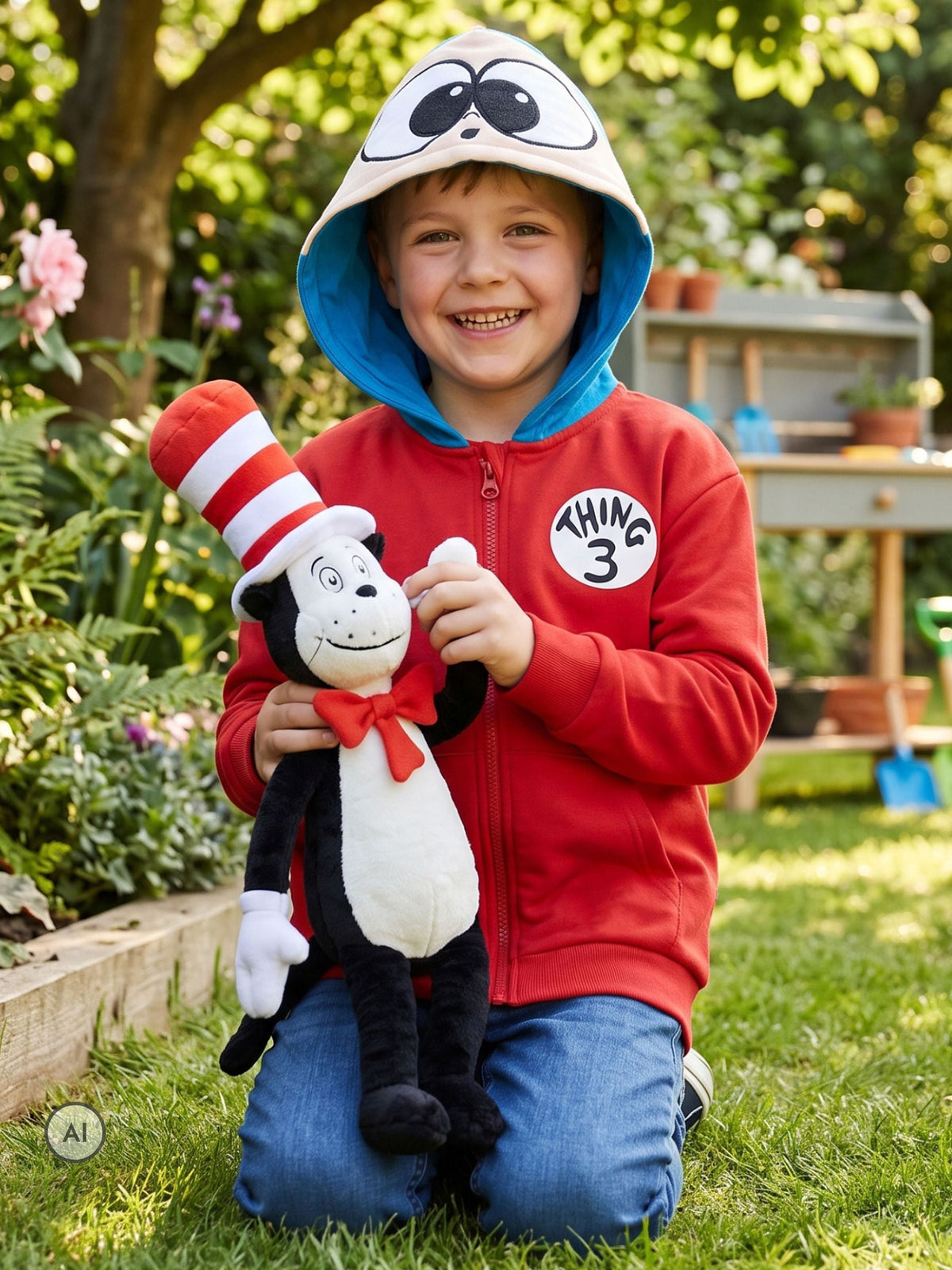 Character Red Cat In The Hat Hoodie Thing 3 - image 7