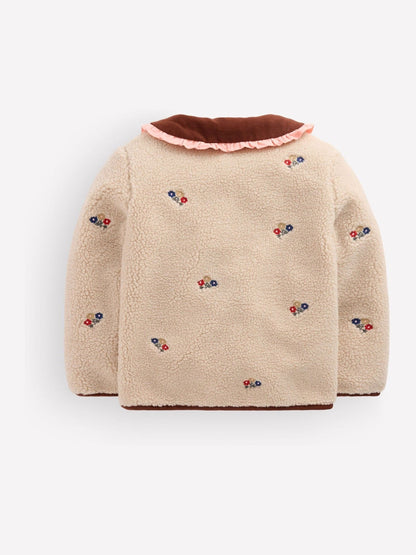 Dsiney Kidz - Boden Cream Embroidered Borg Jacket image 5