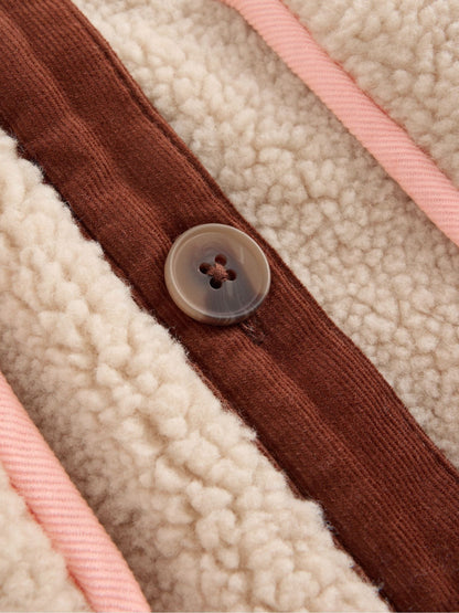 Dsiney Kidz - Boden Cream Embroidered Borg Jacket image 6