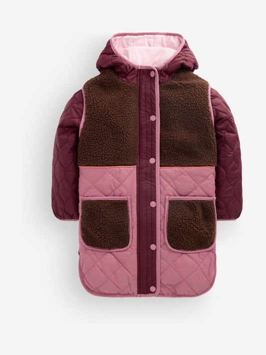 Boden Purple Longline Quilted Jacket - image 1