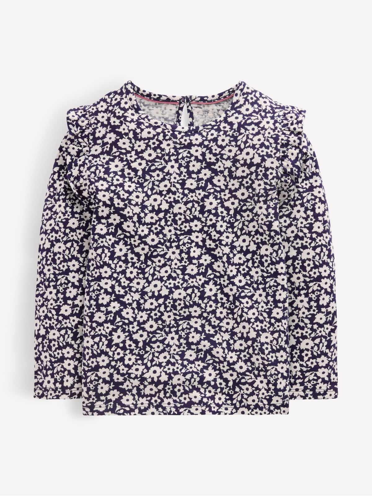 Dsiney Kidz - Boden Blue Frill Sleeve Slub Top image 1