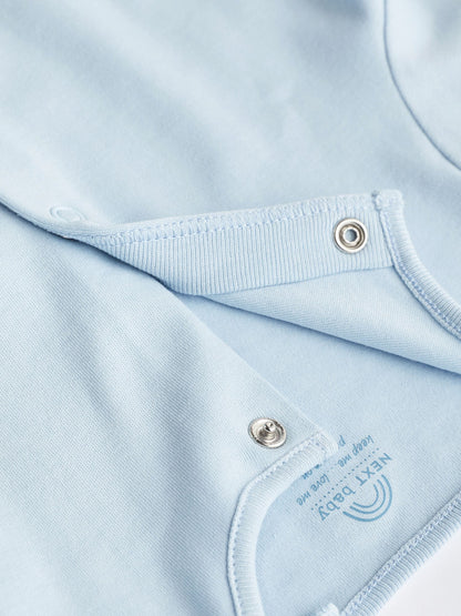 Blue/White 3 Pack Baby Sleepsuits (0-2yrs) image 3