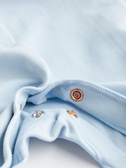 Blue/White 3 Pack Baby Sleepsuits (0-2yrs) image 4