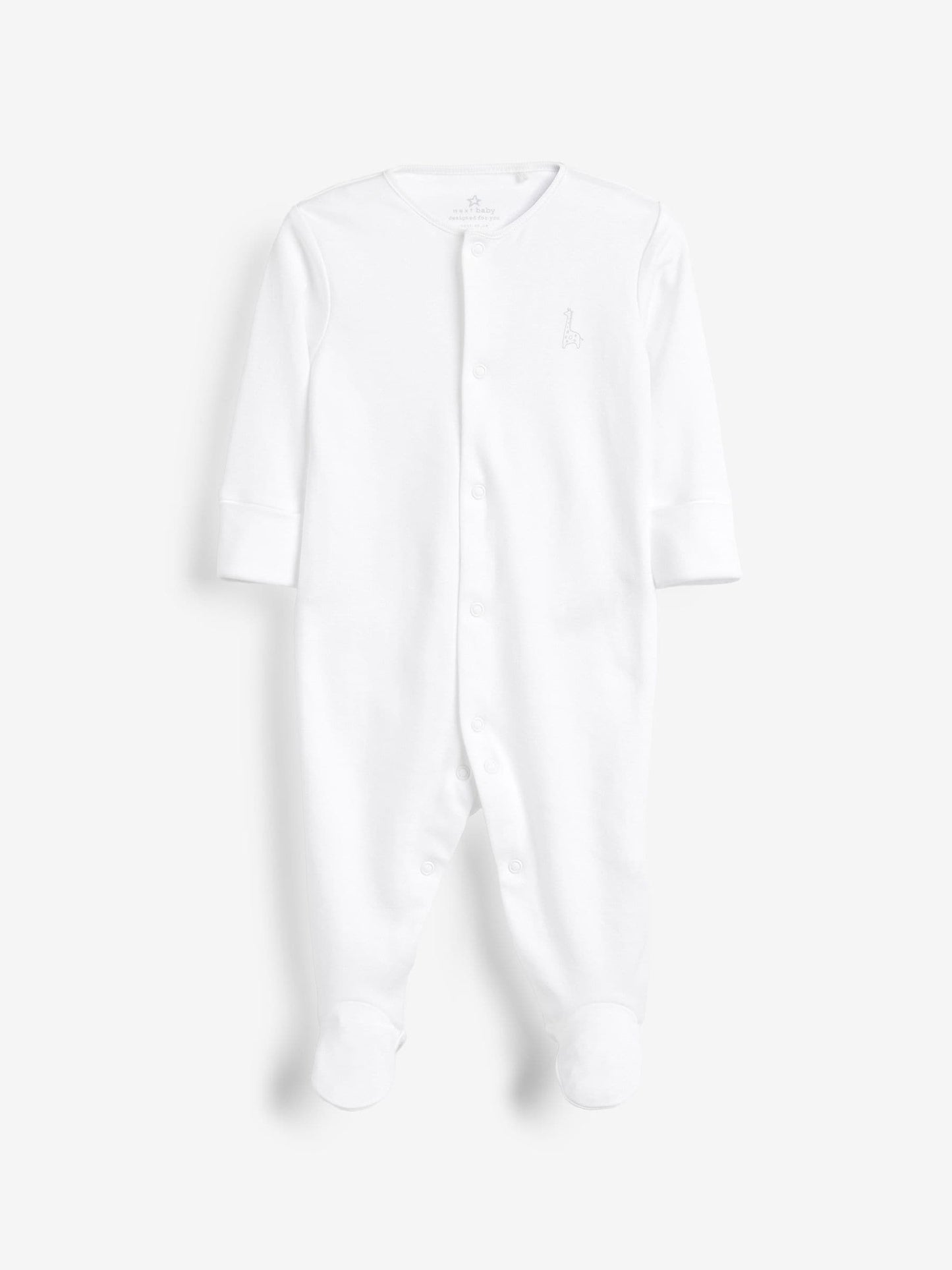 Blue/White 3 Pack Baby Sleepsuits (0-2yrs) image 4