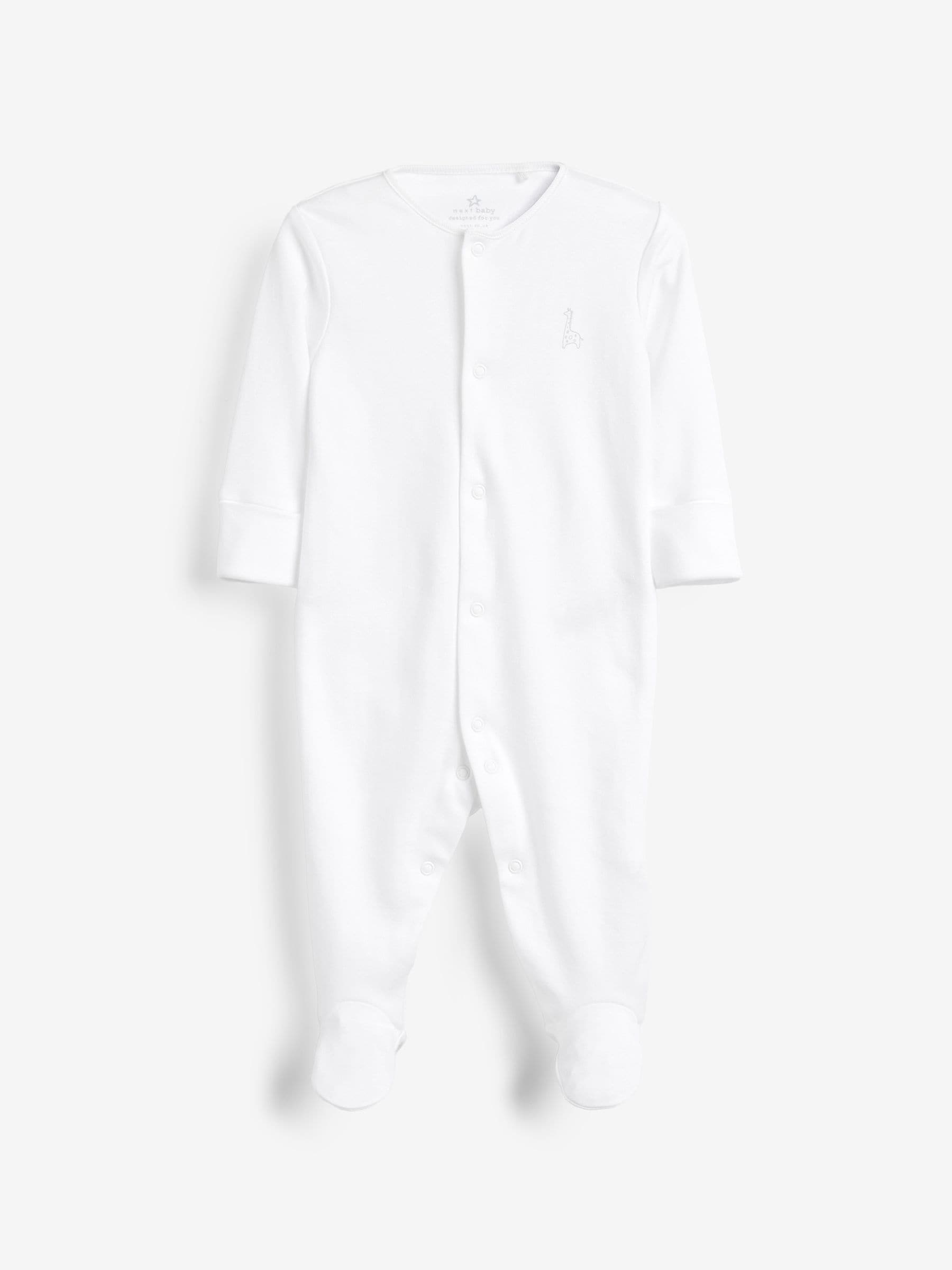 Blue/White 3 Pack Baby Sleepsuits (0-2yrs) image 4
