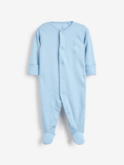Blue/White 3 Pack Baby Sleepsuits (0-2yrs) image 5