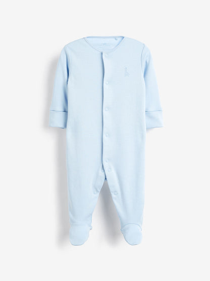 Blue/White 3 Pack Baby Sleepsuits (0-2yrs) image 6