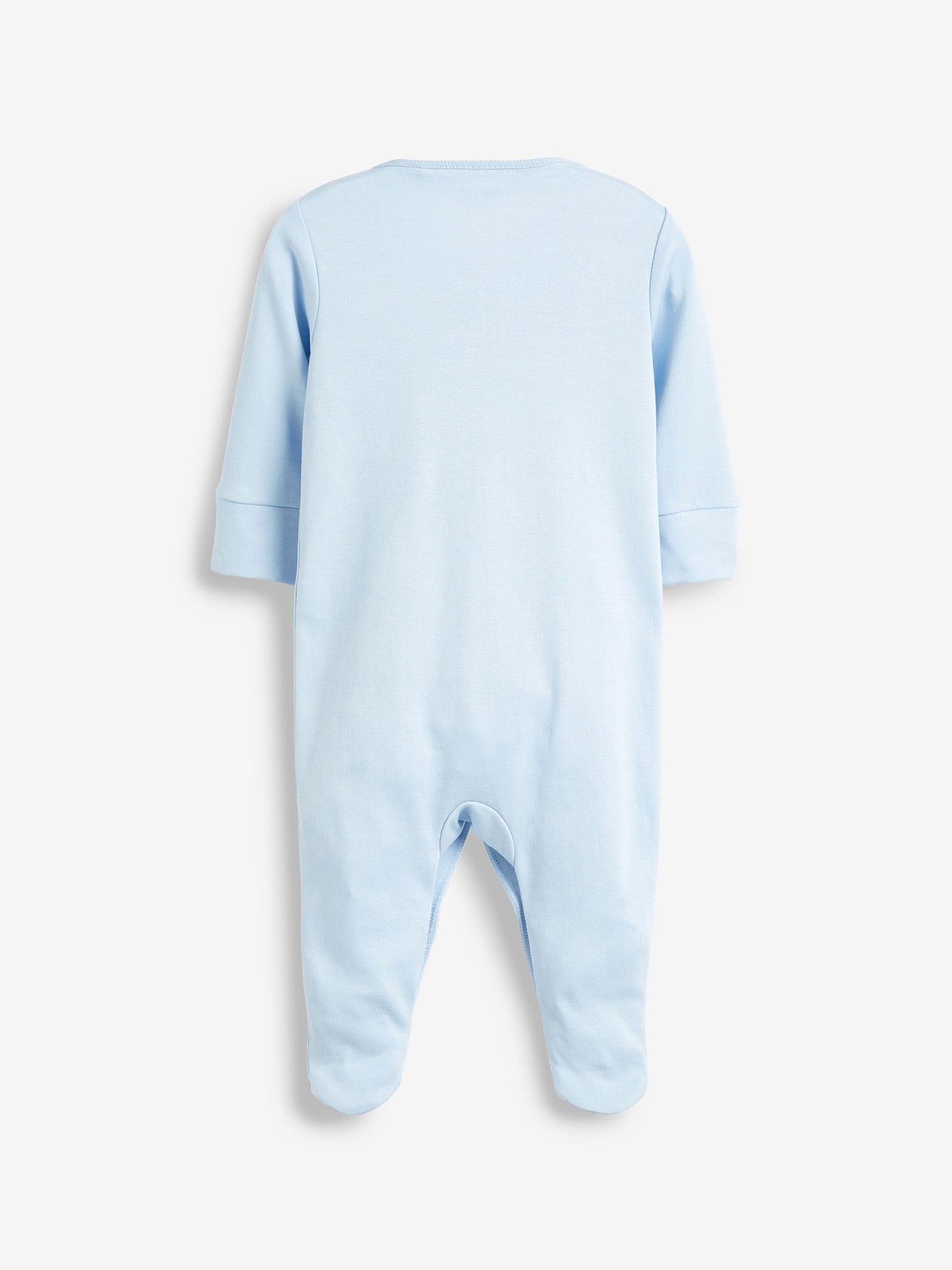Blue/White 3 Pack Baby Sleepsuits (0-2yrs) image 7