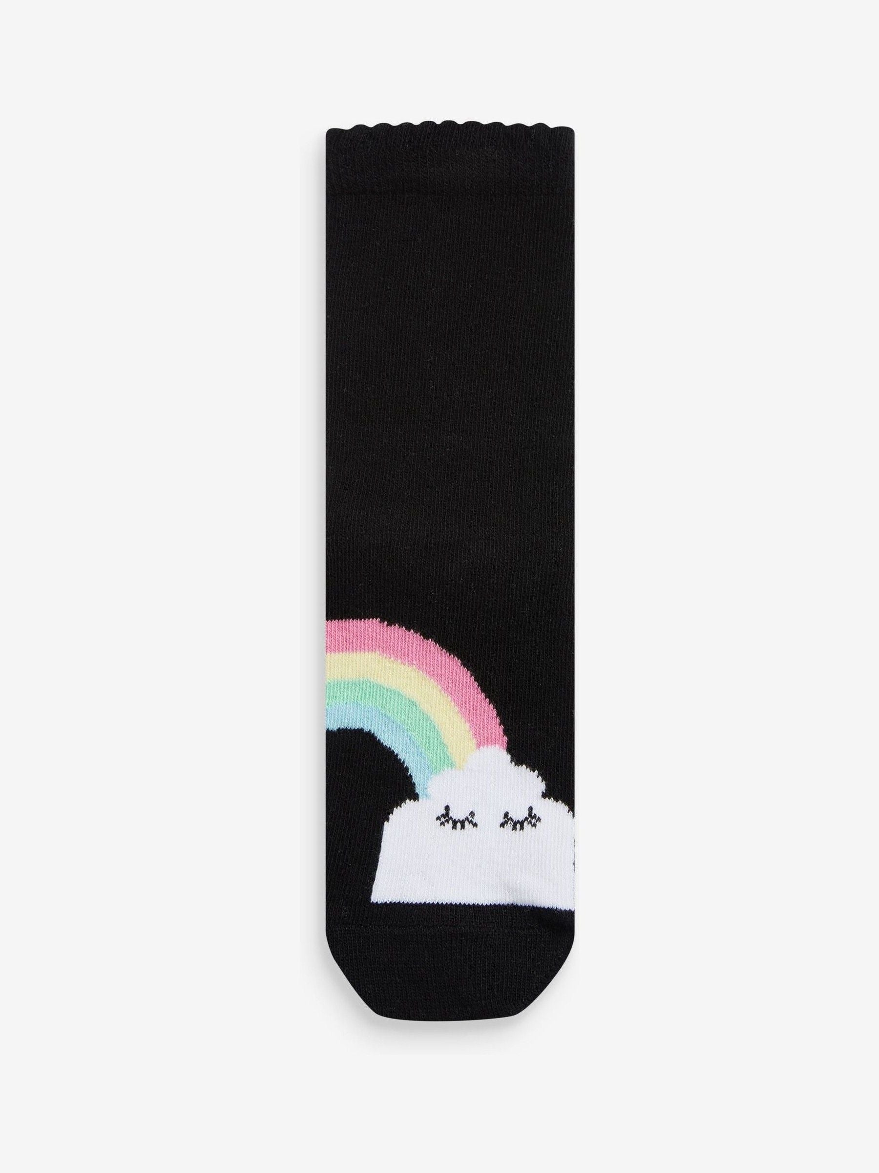 Black 5 Pack Cotton Rich Character Ankle School Socks image 2