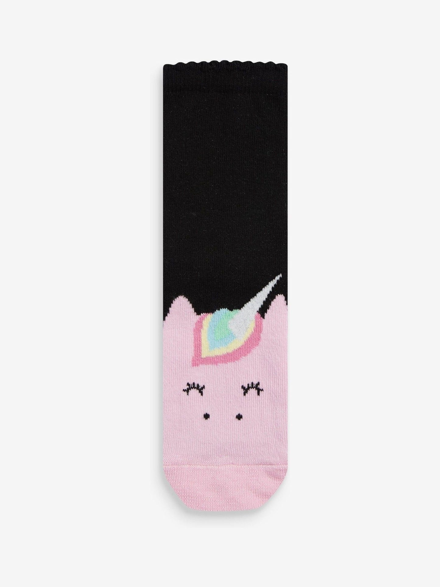 Black 5 Pack Cotton Rich Character Ankle School Socks image 4