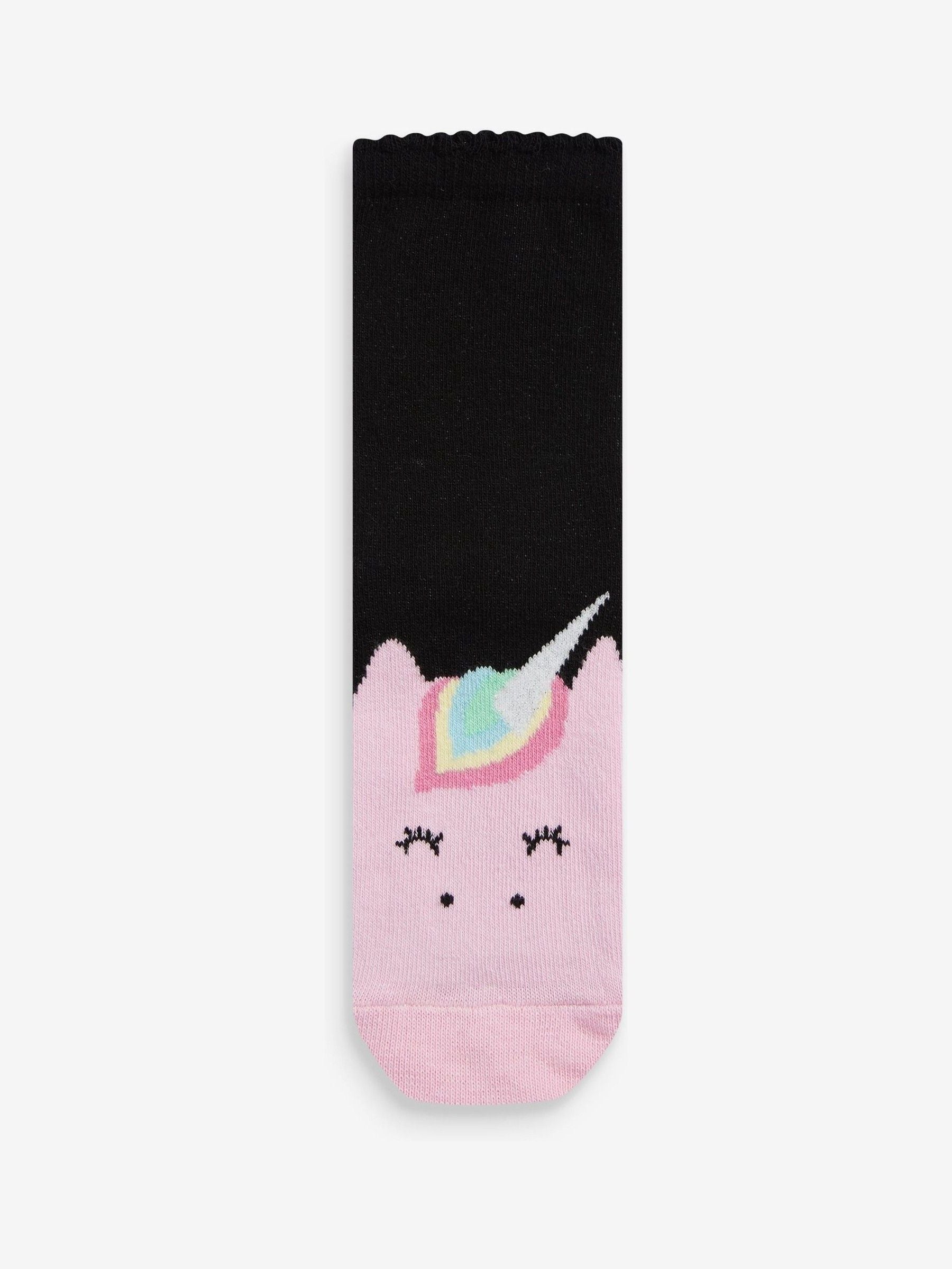 Black 5 Pack Cotton Rich Character Ankle School Socks image 4