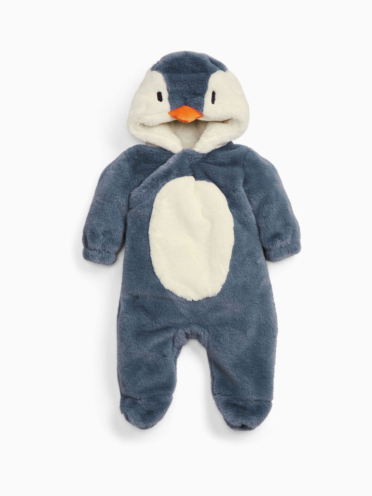 MORI Blue Supersoft Fleece Lined Penguin Faux Fur Pramsuit - image 2