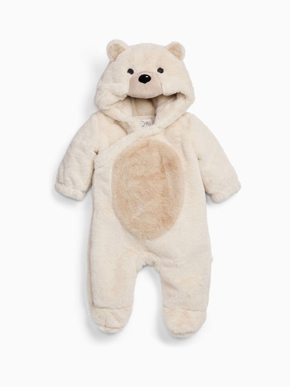MORI Cream Supersoft Fleece Lined Polar Bear Faux Fur Pramsuit - image 2