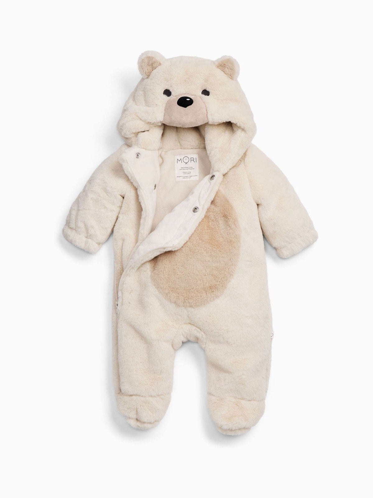 MORI Cream Supersoft Fleece Lined Polar Bear Faux Fur Pramsuit - image 3