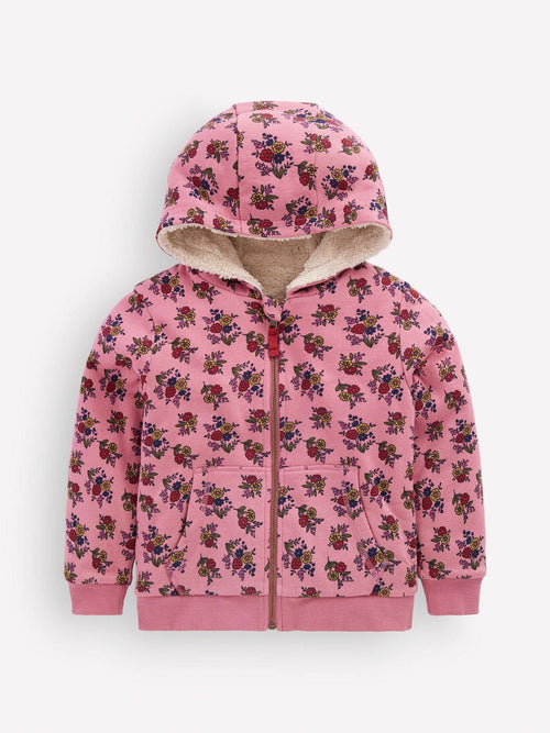 Dsiney Kidz - Boden Pink Floral Reversible Borg Hoodie image 1