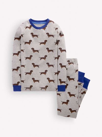 Boden Grey Snug Long Sausage Dog Pyjamas - image 1