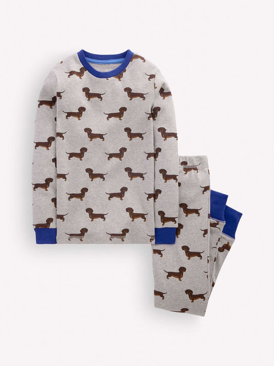 Boden Grey Snug Long Sausage Dog Pyjamas - image 1