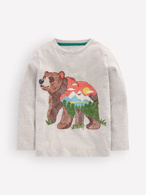 Dsiney Kidz - Boden Grey Long-Sleeve Superstitch T-Shirt image 1