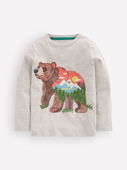 Dsiney Kidz - Boden Grey Long-Sleeve Superstitch T-Shirt image 1