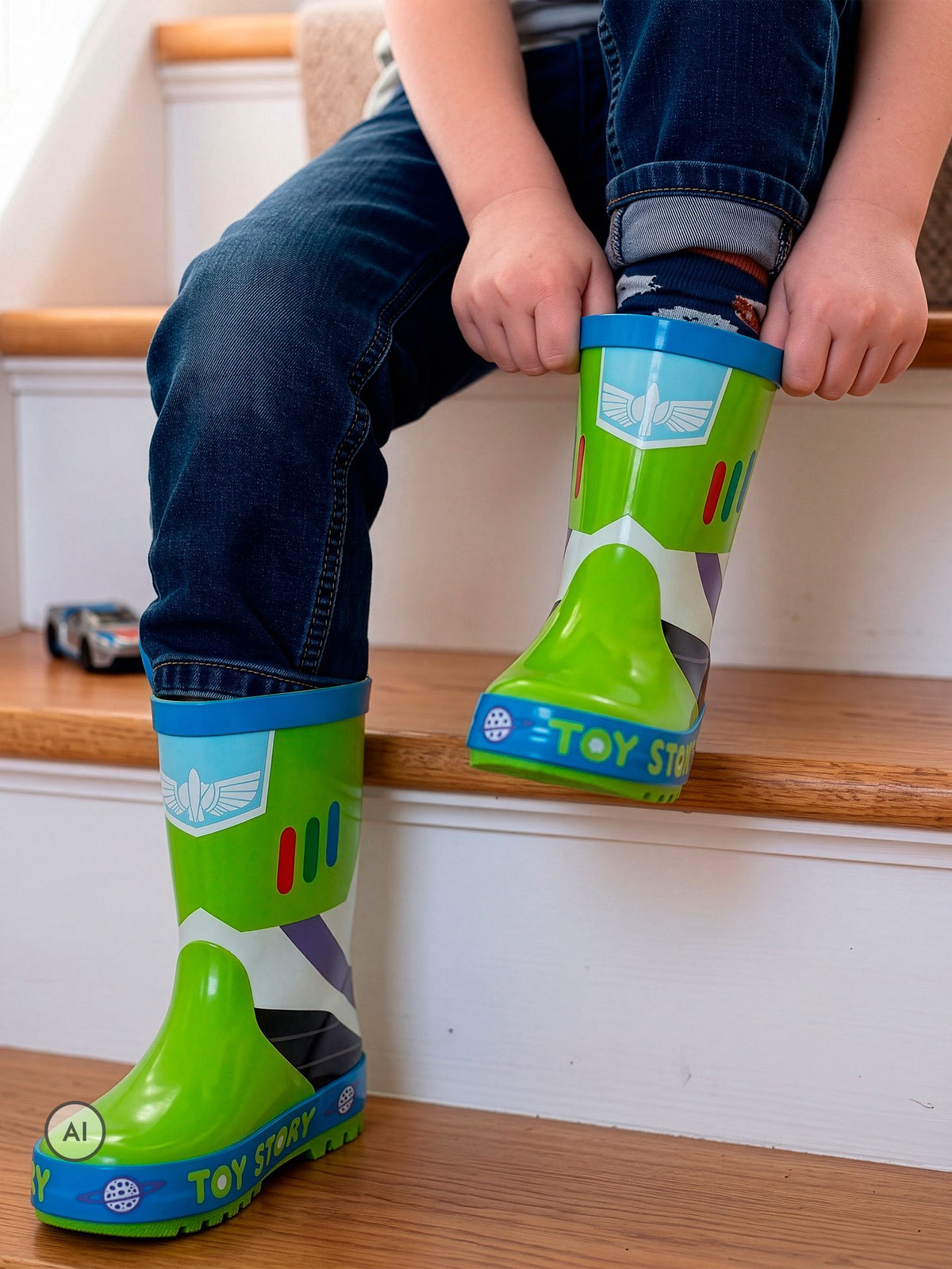 Character Green Disney Toy Story Buzz Lightyear Wellies - image 5