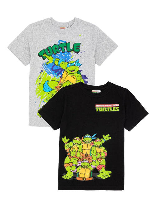 Vanilla Underground Grey/Black Multi Teenage Mutant Ninja Turtles T-Shirts 2 Pack image 1