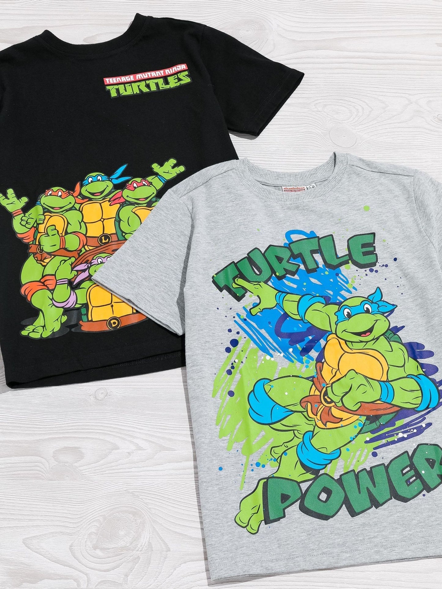 Vanilla Underground Grey/Black Multi Teenage Mutant Ninja Turtles T-Shirts 2 Pack image 2