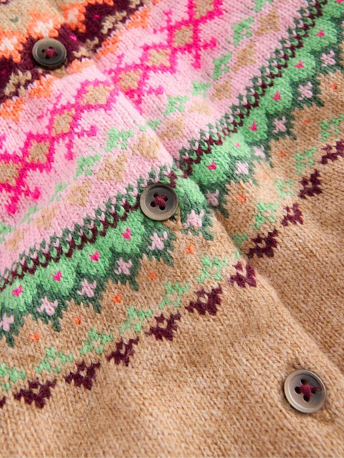 Dsiney Kidz - Boden Natural Edie Fair Isle Cardigan image 3