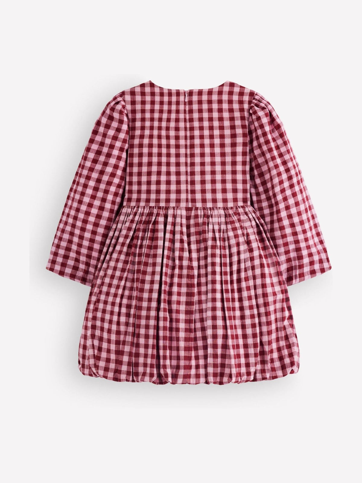 Dsiney Kidz - Boden Red Long Sleeve Check Bubble Hem Dress image 2