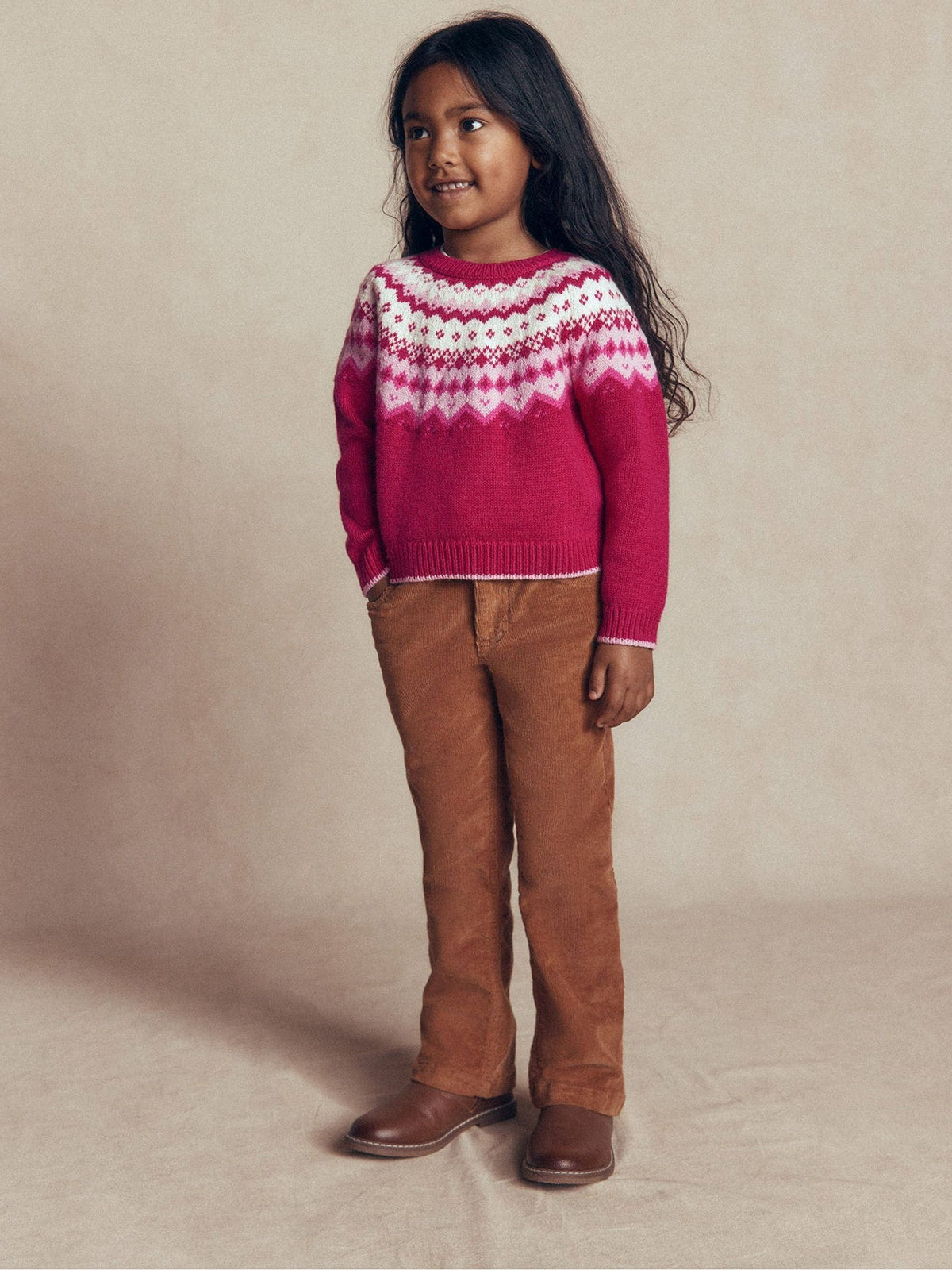 Dsiney Kidz - Boden Pink Eleanor Fair Isle Jumper image 1