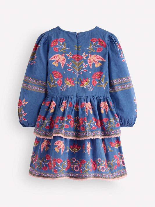 Boden Blue Printed Tiered Woven Dress - image 2