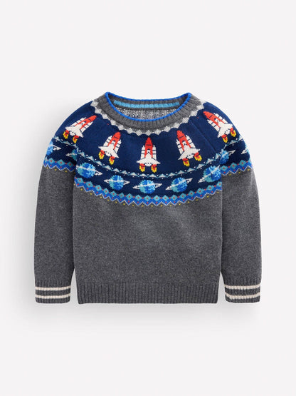 Dsiney Kidz - Boden Grey Fair Isle Jumper image 1