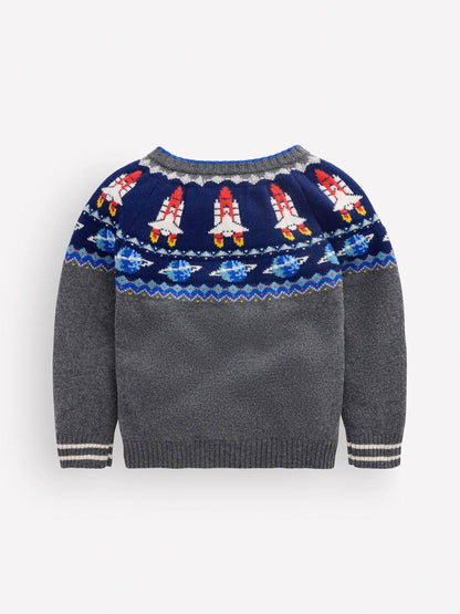 Dsiney Kidz - Boden Grey Fair Isle Jumper image 2